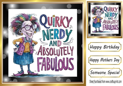 QUIRKEY & NERDY Lady in Gold Black 8X8 Frame