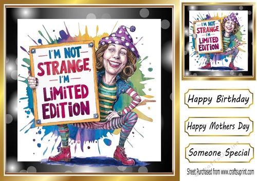 IM NOT STRANGE Lady in Gold Black 8X8 Frame