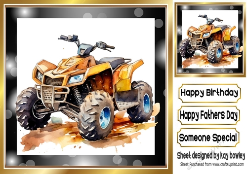 Gold Quad Bike In Gold/Black 8x8 Frame