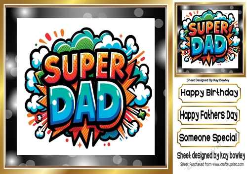 Lovely Dad/Fathers Day Card 8x8 (ONE)