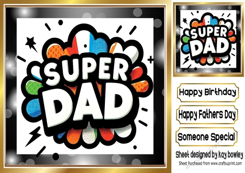 Lovely Dad/Fathers Day Card 8x8 (TWO)