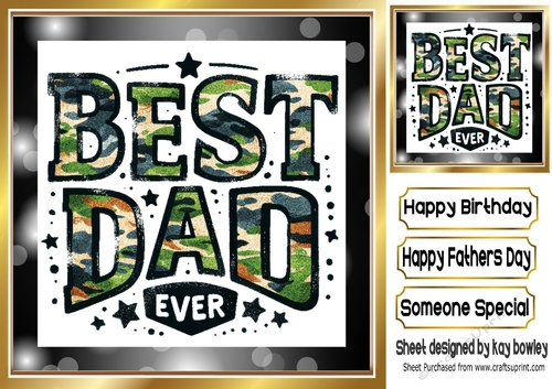 Lovely Dad/Fathers Day Card 8x8 (THREE)