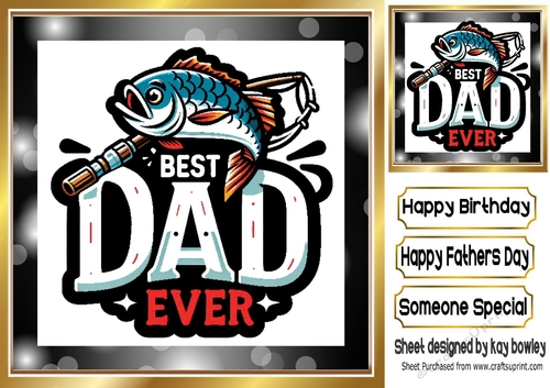Lovely Dad/Fathers Day Card 8x8 (FOUR)