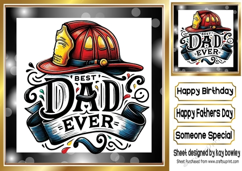 Lovely Dad/Fathers Day Card 8x8 (EIGHT)