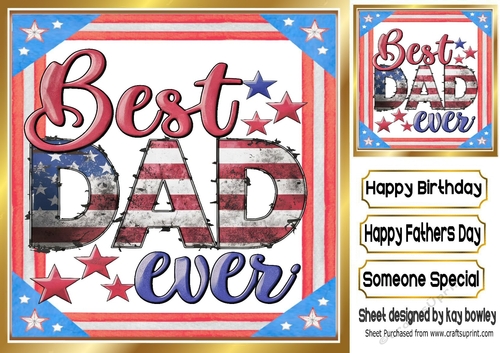 American 8x8 Frame Father Day (FOUR)