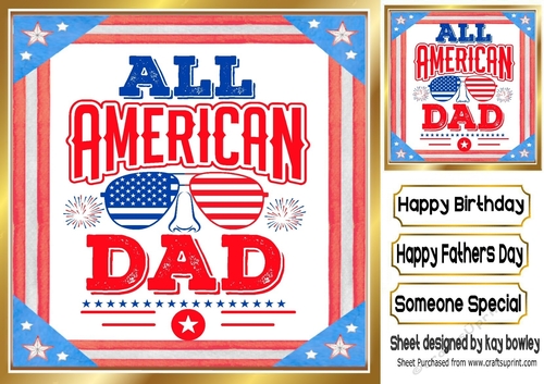American 8x8 Frame Father Day (FIVE)