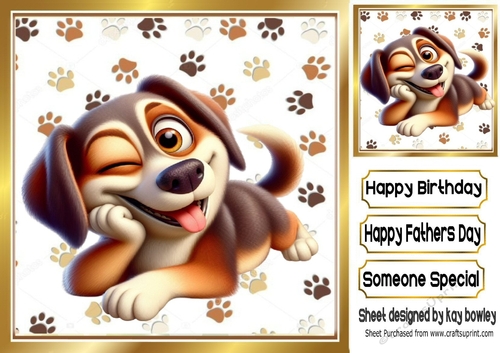 Funny Face Dog In 8x8 Frame (ONE)