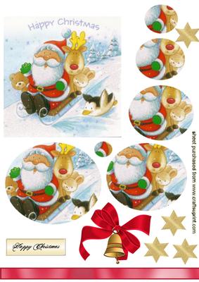 Santa Having Fun in the Snow, Oval Pyramids