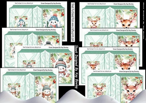 8 Lovely Christmas Deers/Bunnies Folded Books Bumper Kit