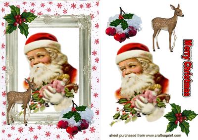 Santa in a Frame with Reindeer