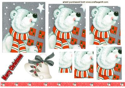 Cute White Polar Bear with Parcel, Pyramids