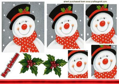 Cute Snowman with Top Black Hat, Pyramids