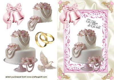 Lovely Pink Rose with Pearls Wedding Cake