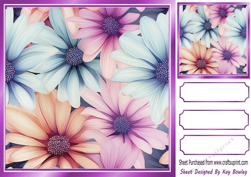 Pretty Floral Shades 8X8 Card Fronts (ONE)