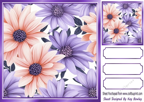 Pretty Floral Shades 8X8 Card Fronts (TWO)