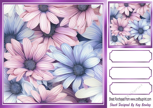 Pretty Floral Shades 8X8 Card Fronts (THREE)