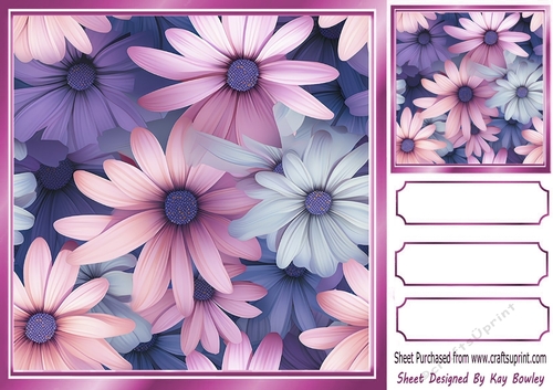 Pretty Floral Shades 8X8 Card Fronts (FOUR)