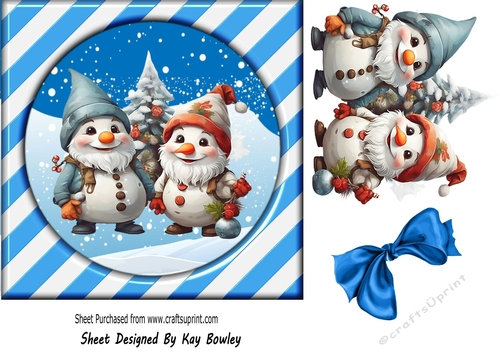 Lovely Christmas Gnomes 7x7 Card Front (ONE)