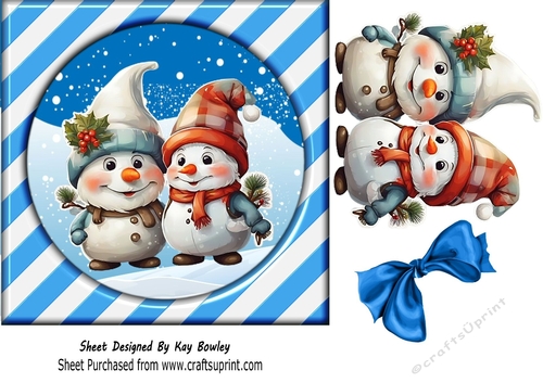 Lovely Christmas Gnomes 7x7 Card Front (TWO
