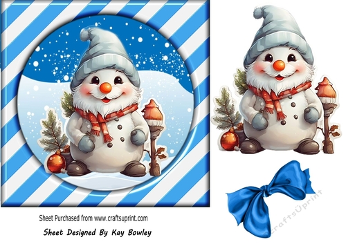 Lovely Christmas Gnomes 7x7 Card Front (THREE)