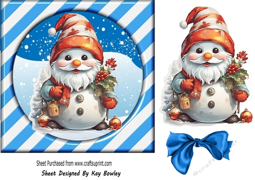 Lovely Christmas Gnomes 7x7 Card Front (FOUR)