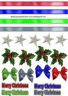Christmas Borders, Bows,stars, Holly Embelishments