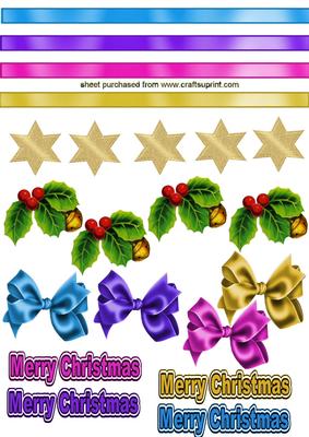 Christmas, Borders, Bows, Bells & Stars, Embelishmentss