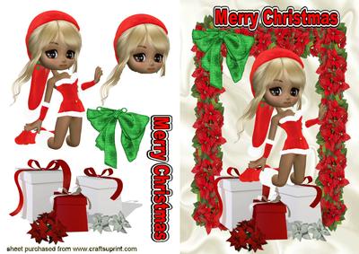 Santas Little Helper Sitting on Parcels