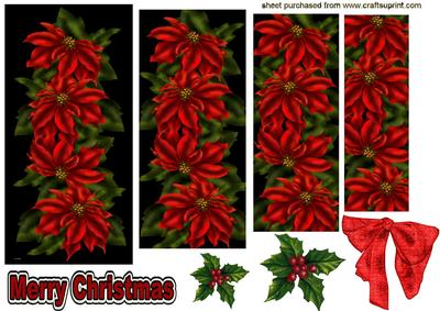 Red Poinsettias & Green Holly, Pyramids