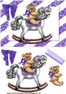 Cute Teddy on a Rocking Horse