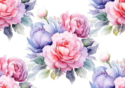 Pretty Coloured Roses Backing Paper (BIG ONE)