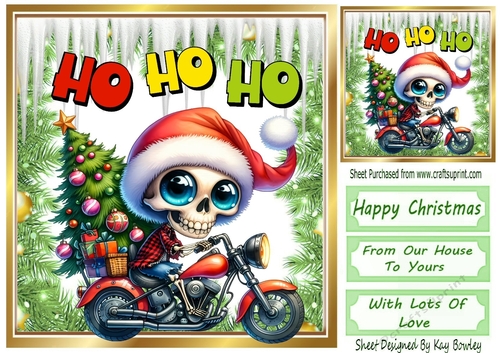 Christmas Gothic Santa With Icicles & Holly 8x8 (ONE)