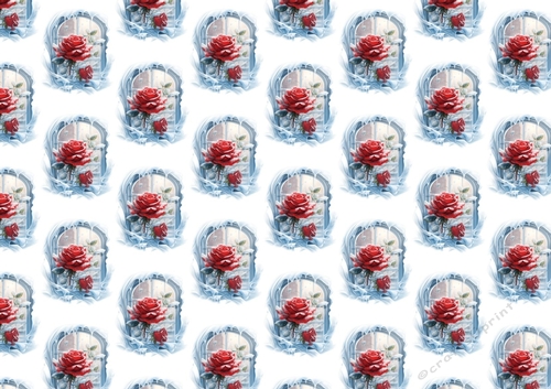 Winter Roses In A Window Backing Paper