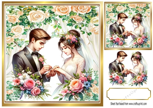 Beautiful Wedding With Peach/Pink Roses 8x8