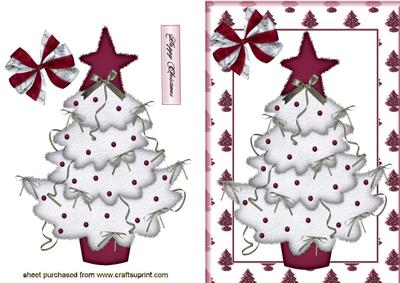 Little White Christmas Tree with Berries