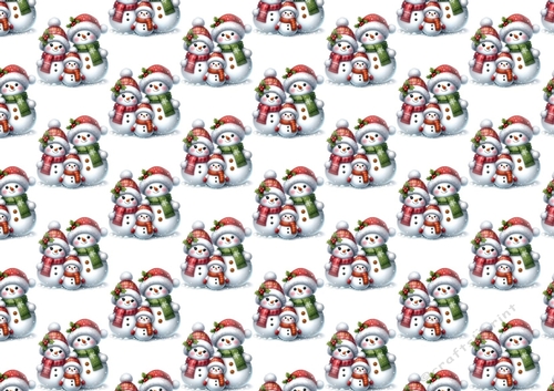 Lovely Christmas Snowmen Backing A4 Paper