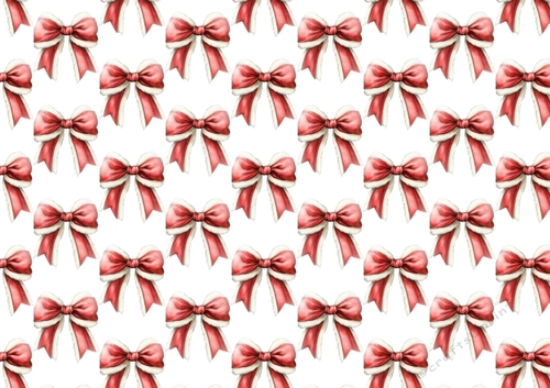 Pretty Red Bows With Fur White  Backing Paper