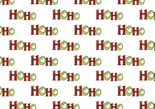 Red & Green Christmas HO HO HO Backing Paper