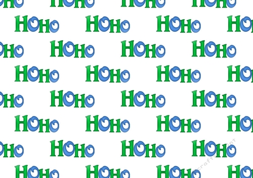 Blue & Green Christmas HO HO HO Backing Paper