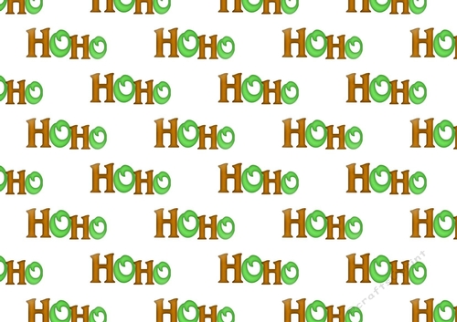  Green & Gold Christmas HO HO HO Backing Paper