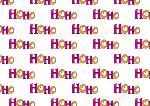 Pink & Gold Christmas HO HO HO Backing Paper