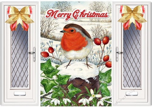 Pretty Robin In The Snow Christmas Gate Fold
