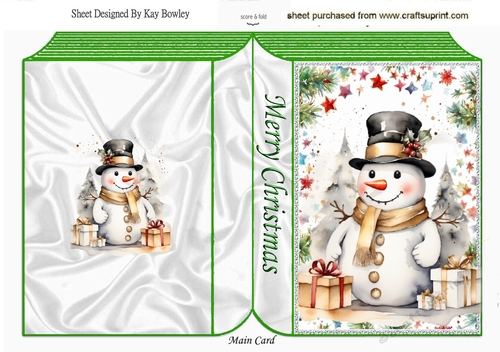  Christmas Festive Folded Book With Snowman (ONE)