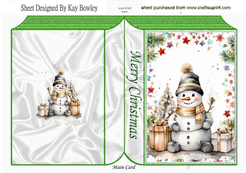 Christmas Festive Folded Book With Snowman/Gifts (THREE)