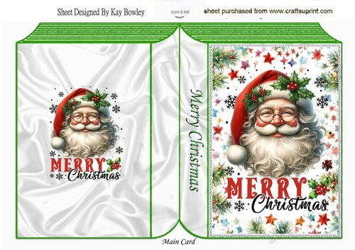Christmas Festive Folded Book With  Santa (TWO)