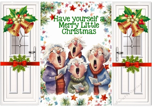 Carol Singers With Bells/Bows Gatefold