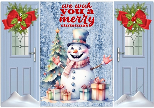 Jolly Snowman With Red Bow Gatefold (TWO)