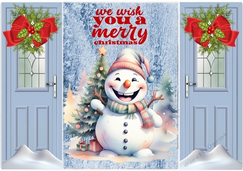 Jolly Snowman With Red Bow Gatefold (FOUR)