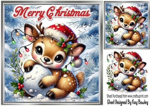 Cute Baby Deer 8x8 Card Front