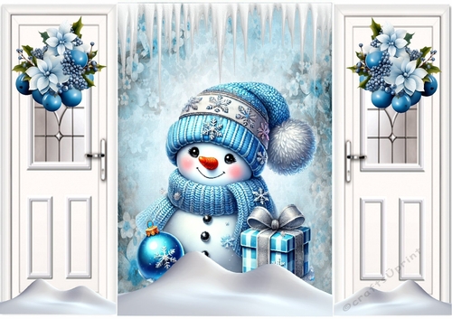 Cute Snowman With Gift Gatefold (TWO)